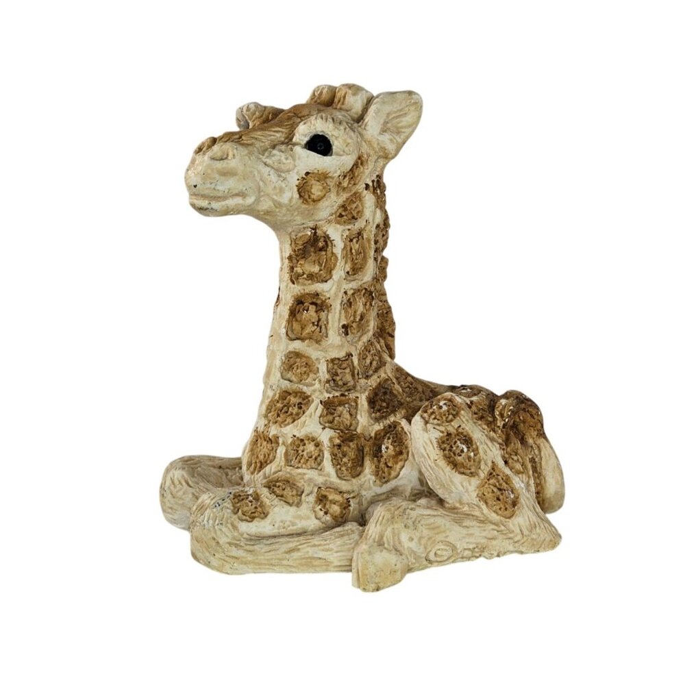 Stone Critters Giraffe Baby Lying Down Figurine Collectible Sculpture
